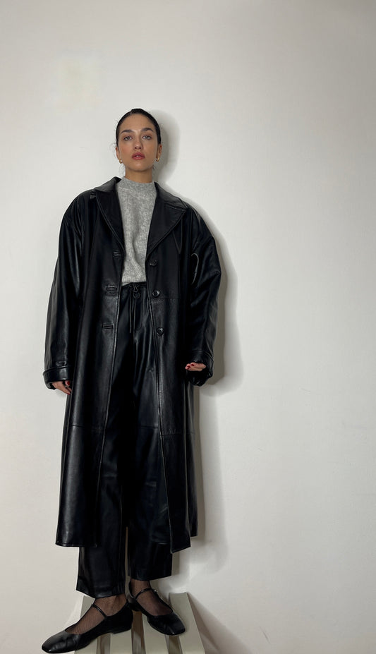 Long leather coat