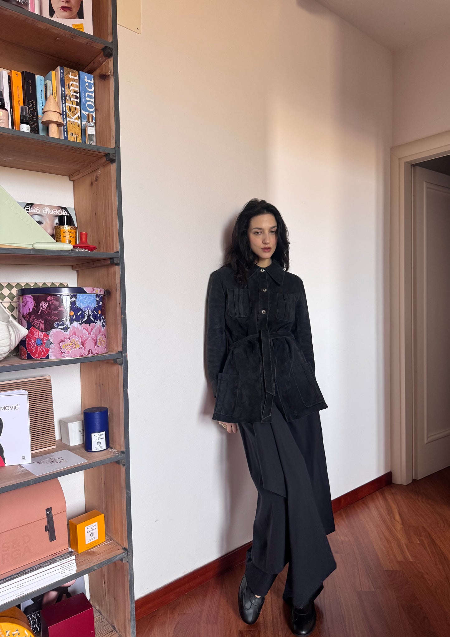 Blue suede shirt/jacket