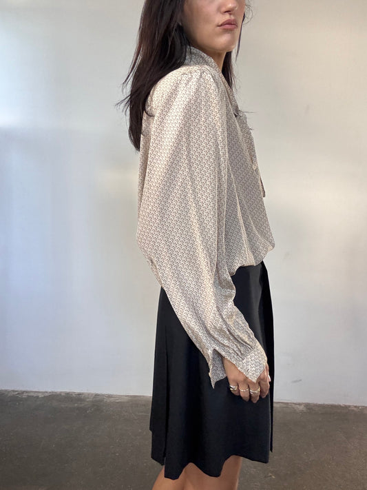 Bow silk shirt