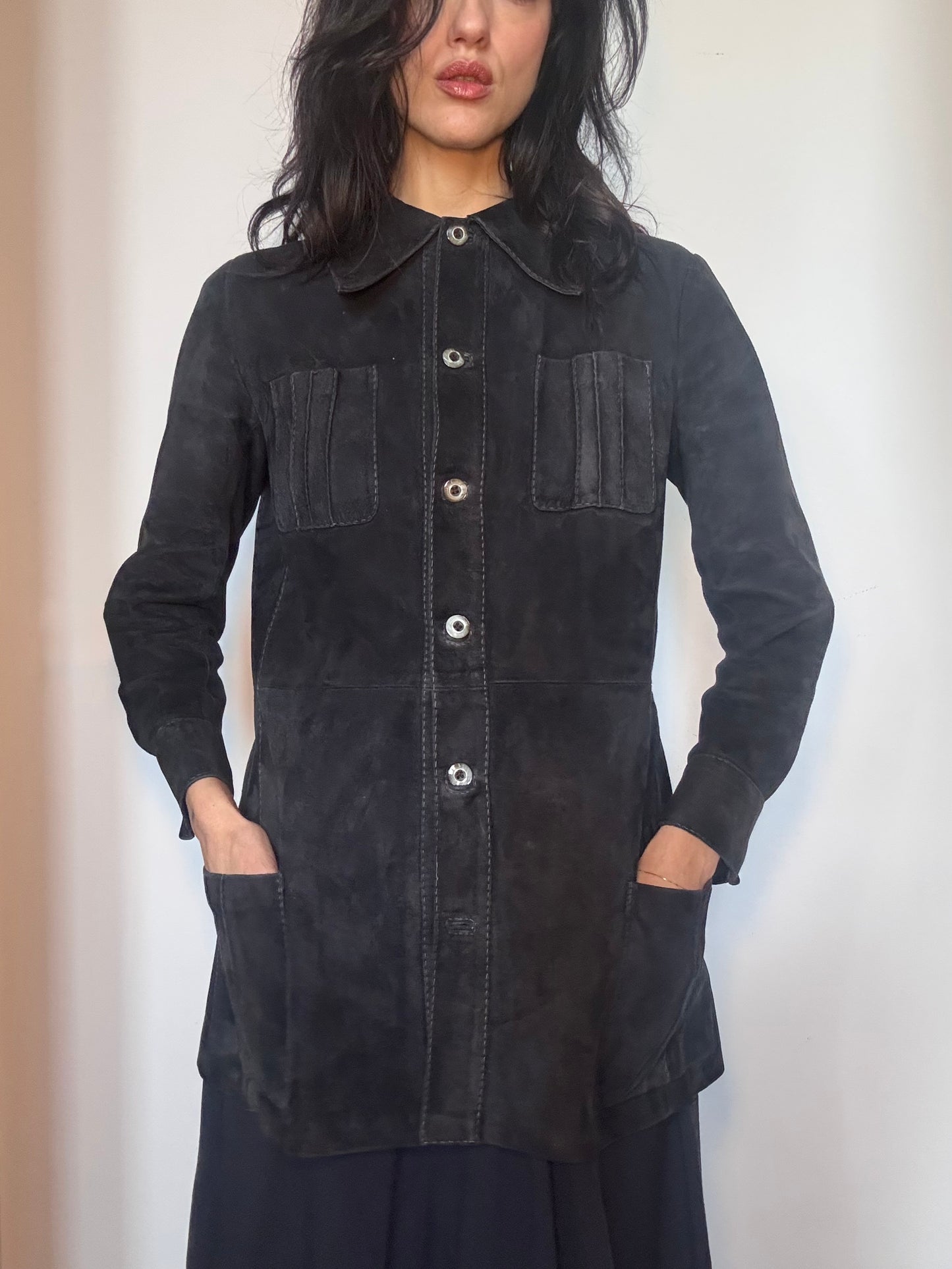 Blue suede shirt/jacket