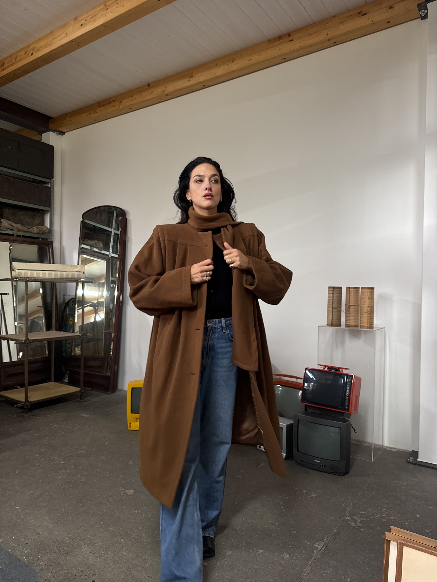 Caramello scarf coat