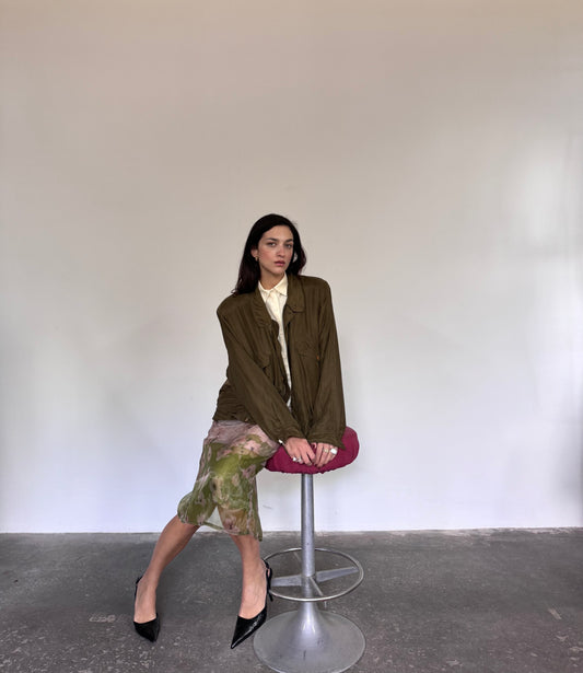 Verde bosco Silk bomber