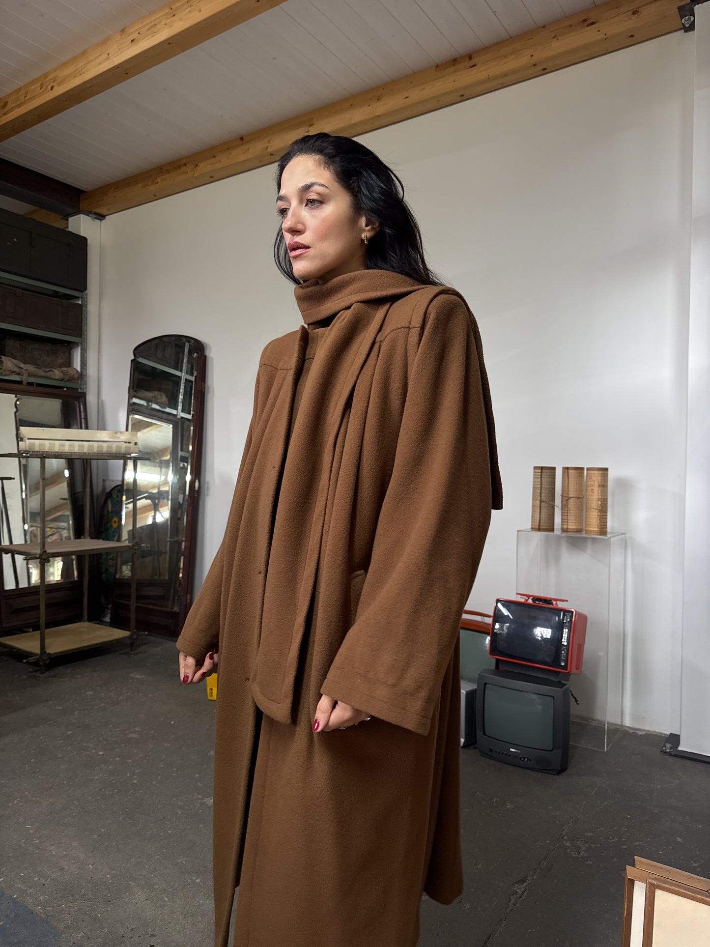 Caramello scarf coat