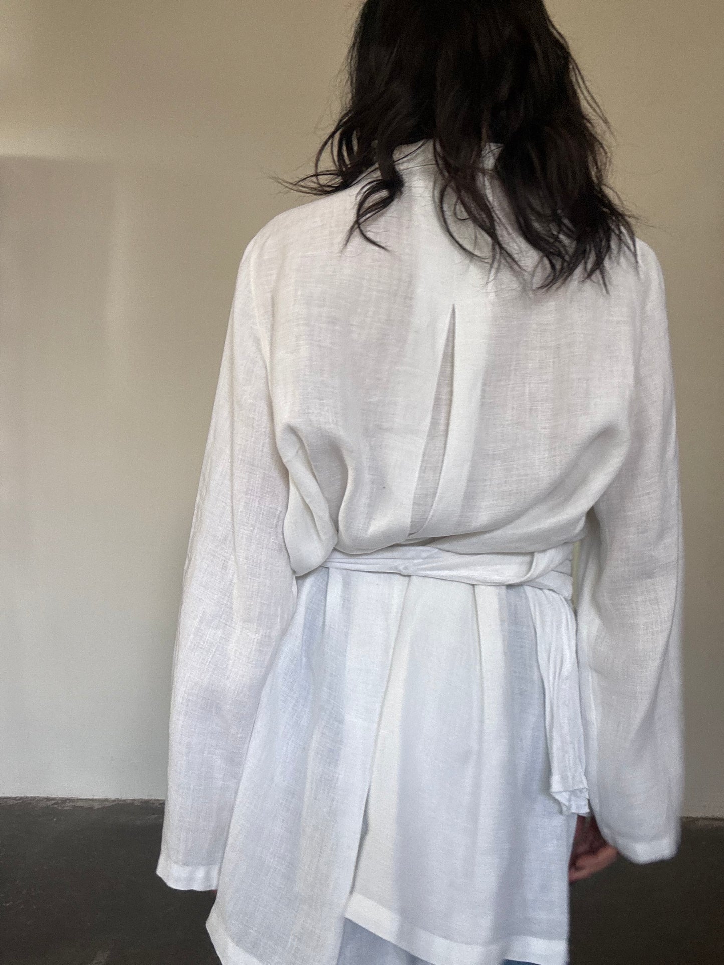 White linen blazer