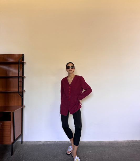 Carrie Burgundy blazer