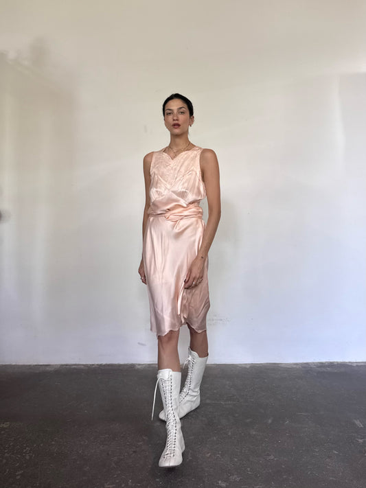 Antique pink silk nightgown