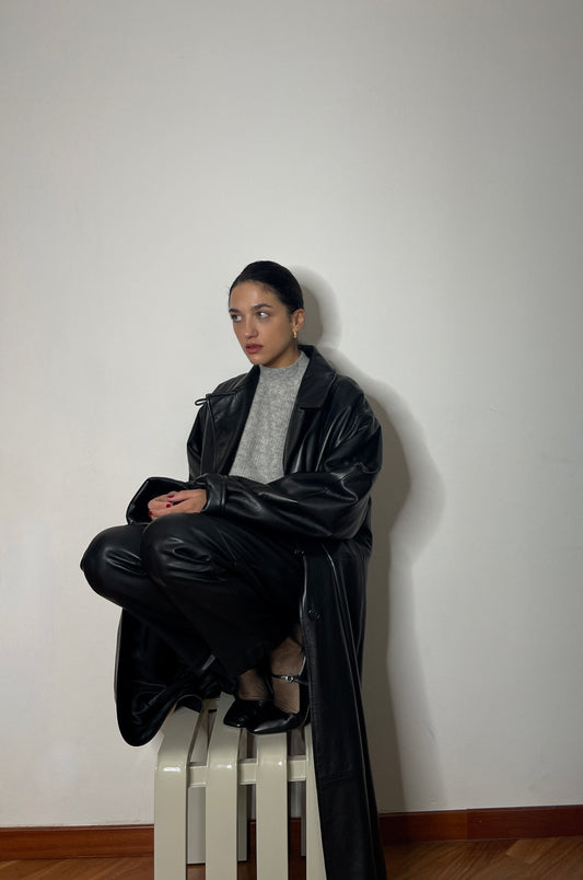 Long leather coat