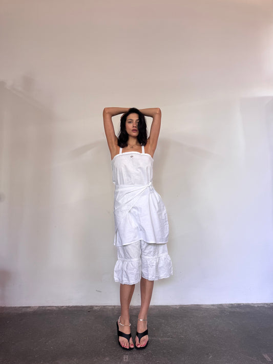 White handmade cotton dress