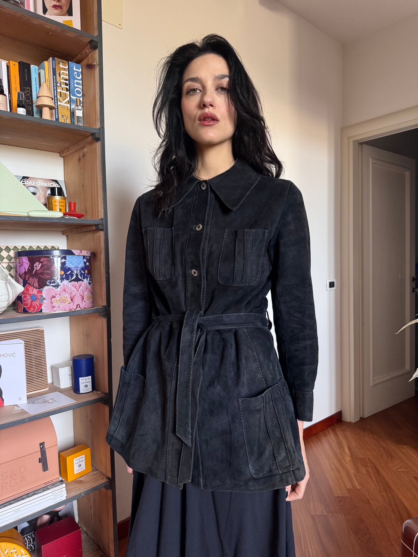 Blue suede shirt/jacket