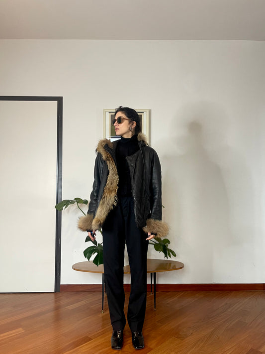 Post Card leather & fur jacket