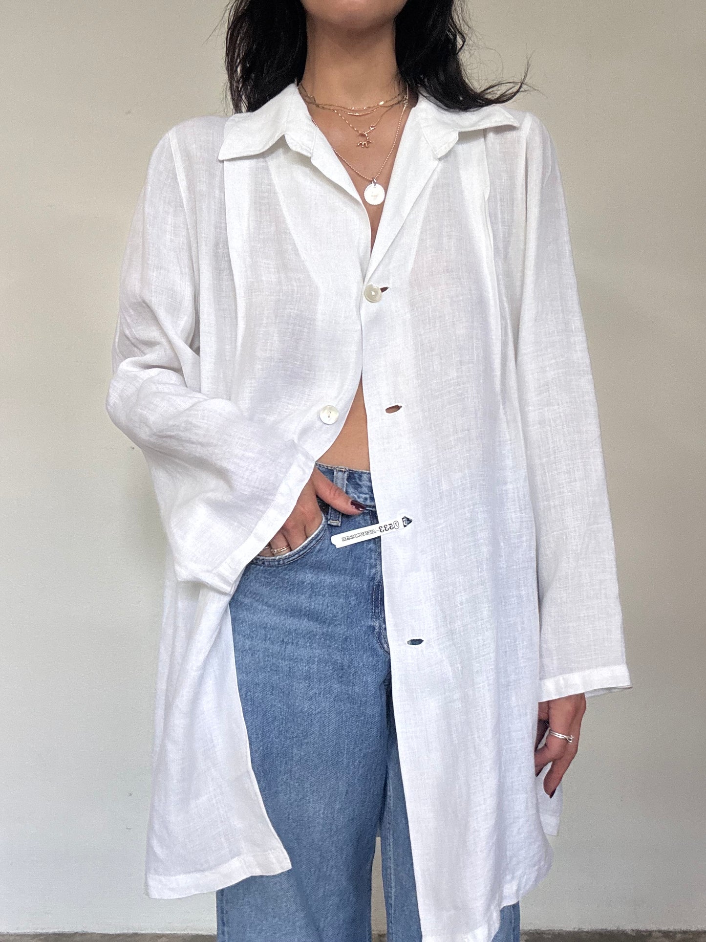 White linen blazer