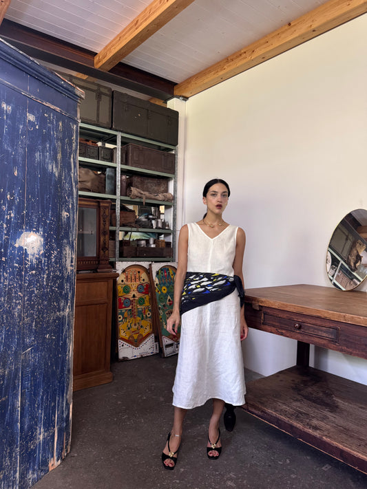 Necessario white linen dress