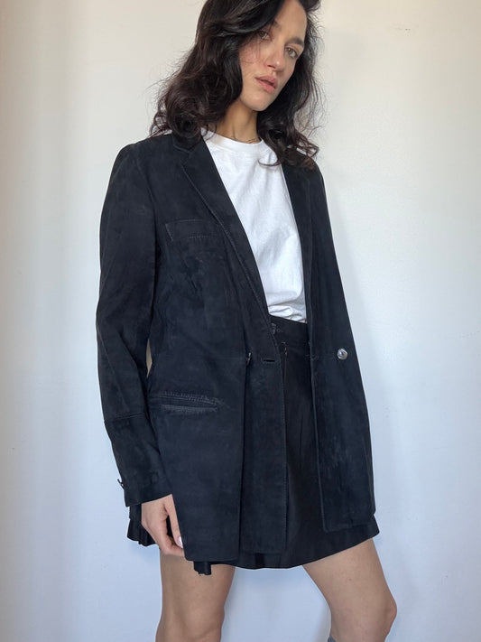 Deep blue suede blazer