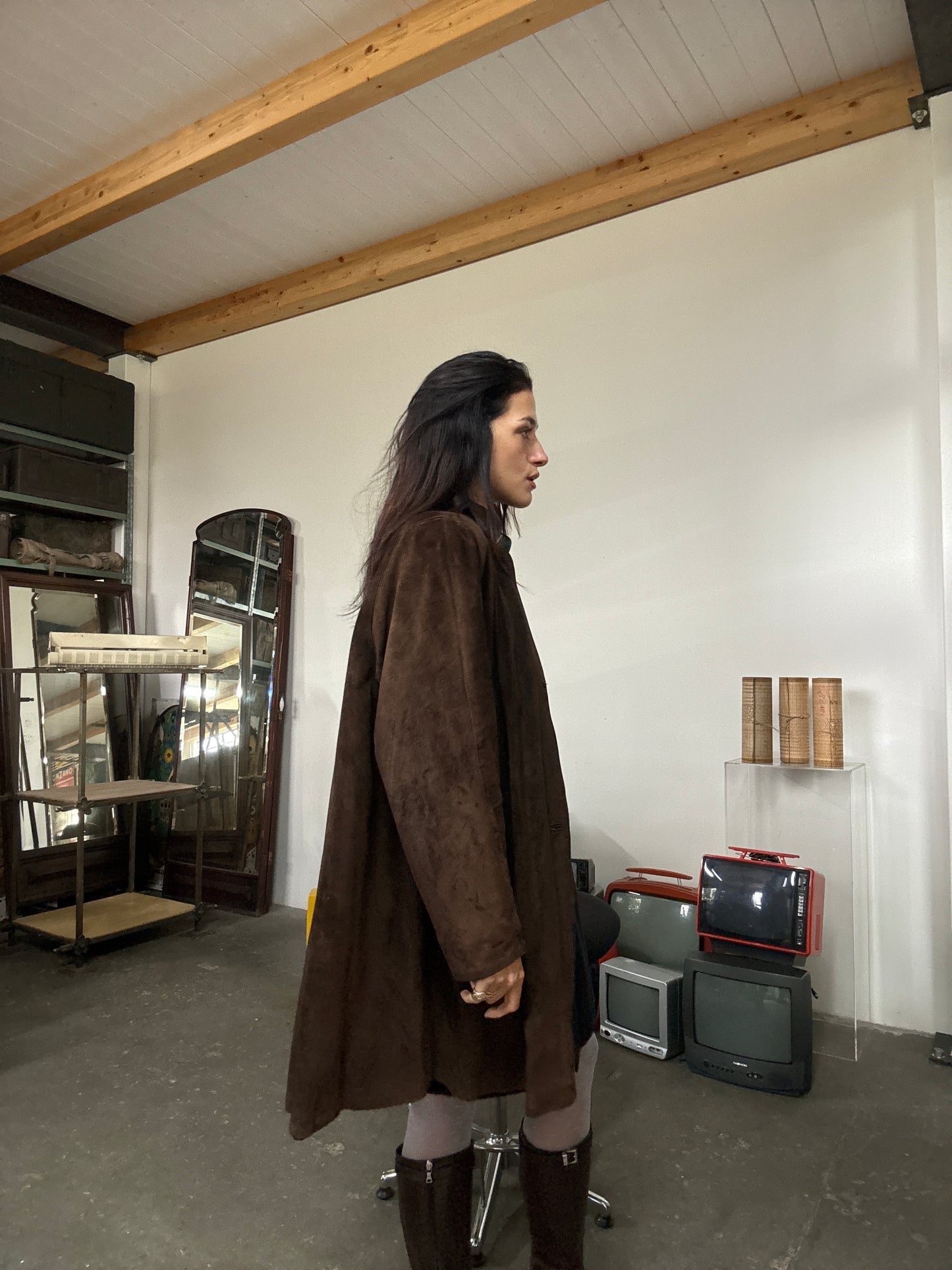 Robin Chocolate suede coat