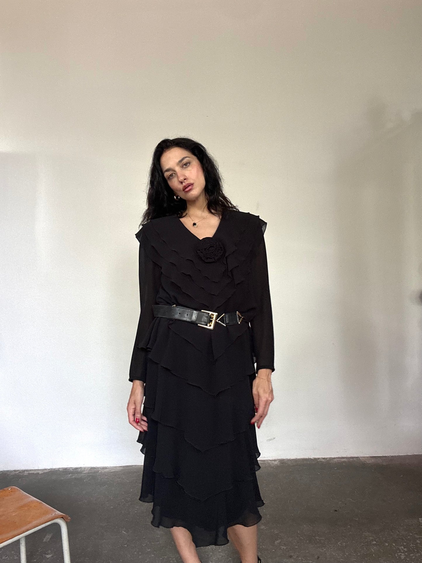 Roses black dress