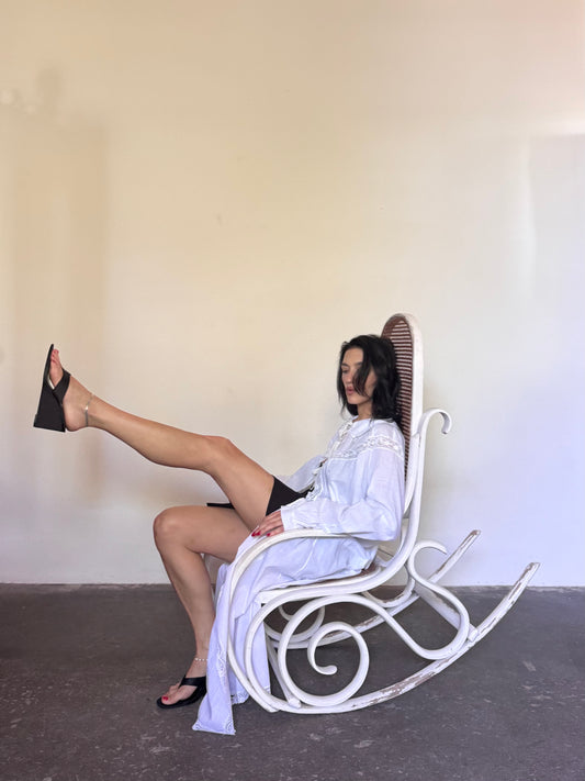 Long cotton embroidered nightie
