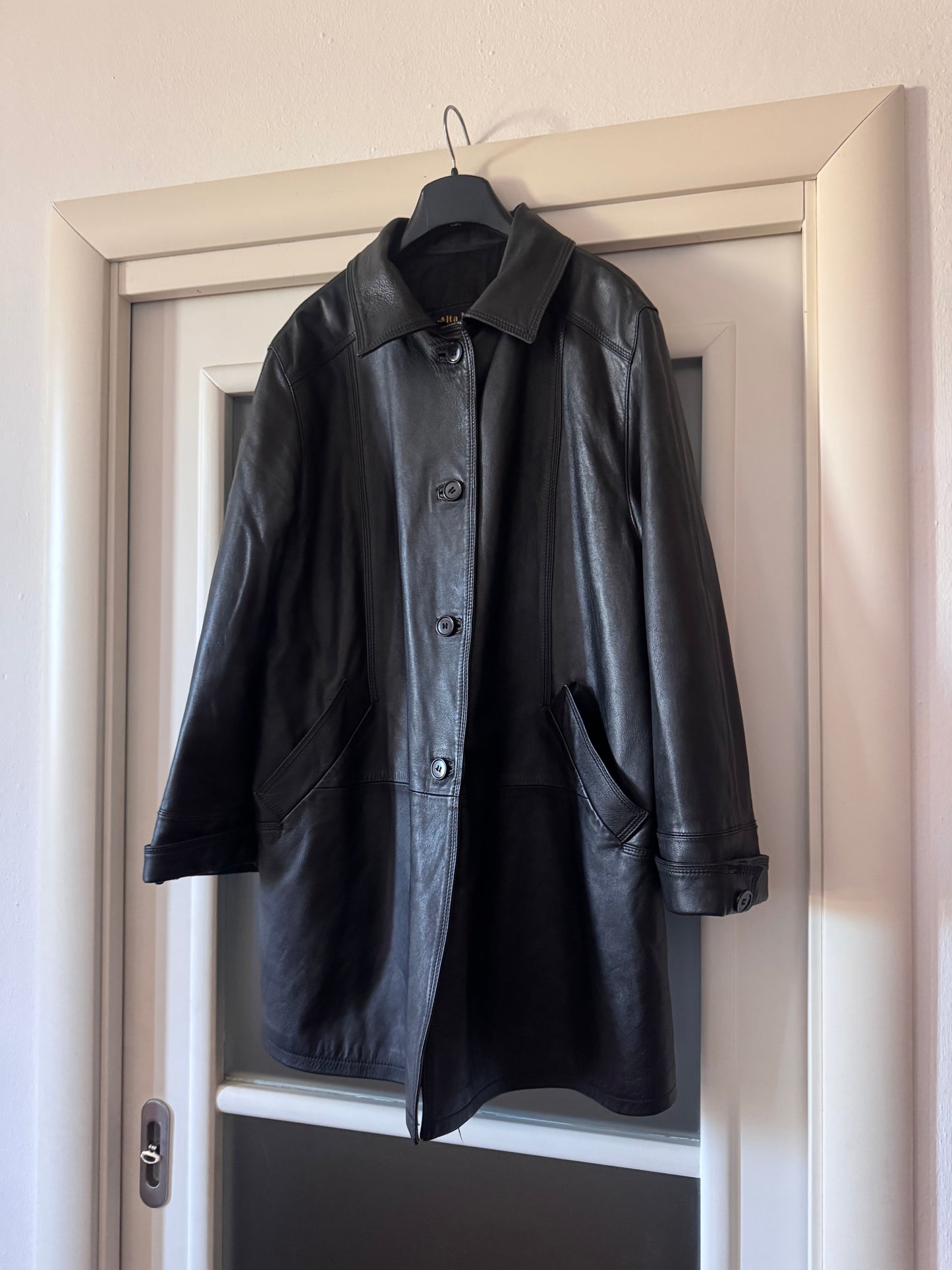 Black leather coat