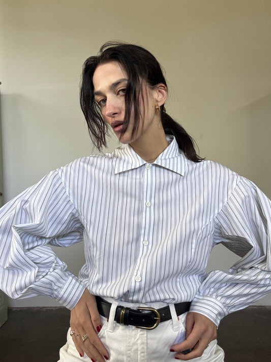 Puff sleeves cotton shirt