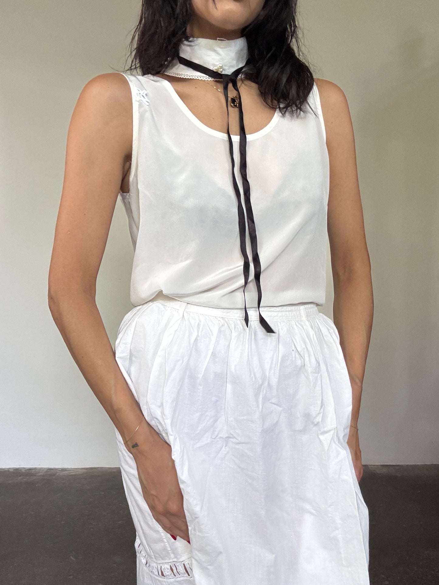 White Silk top