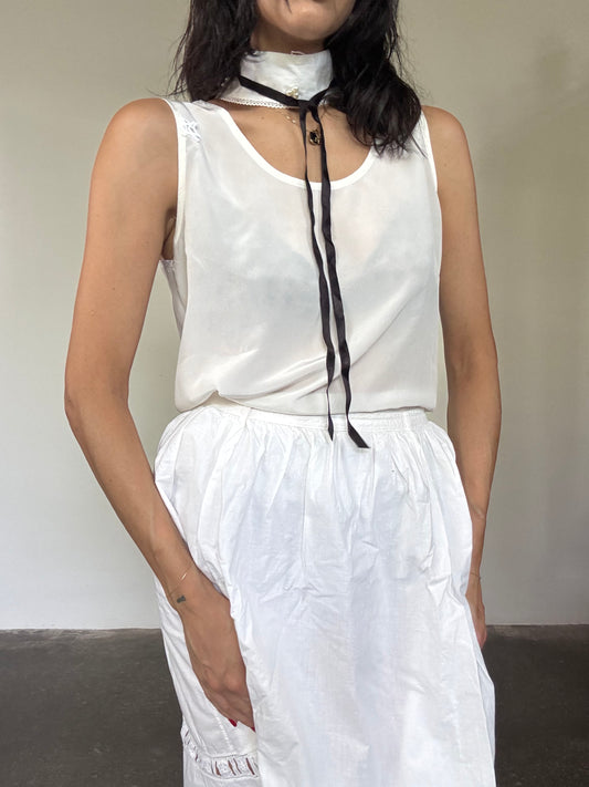 White Silk top