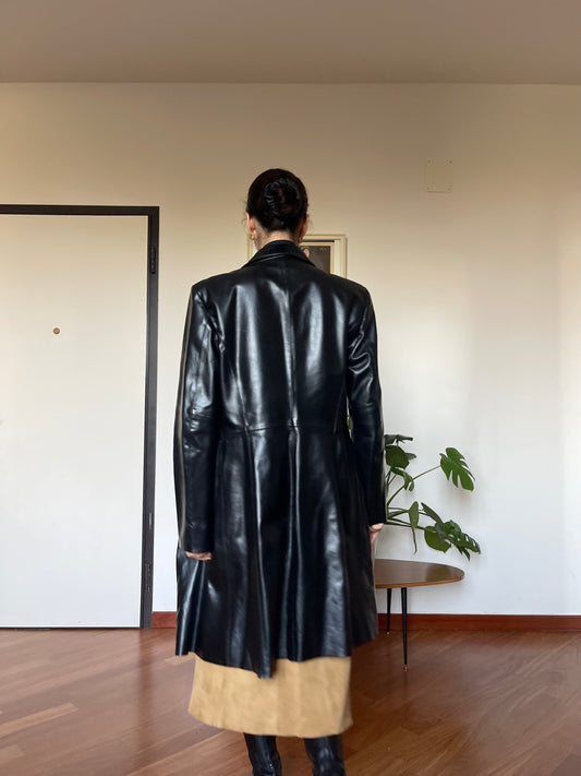 The leather coat