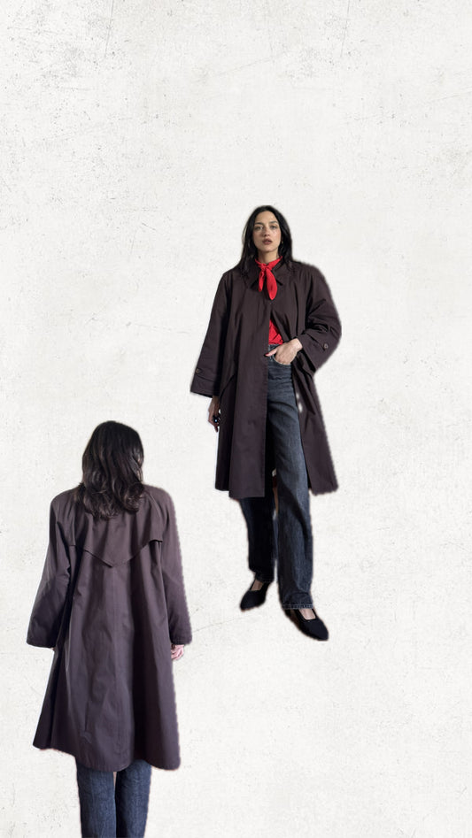 Brown cotton trench