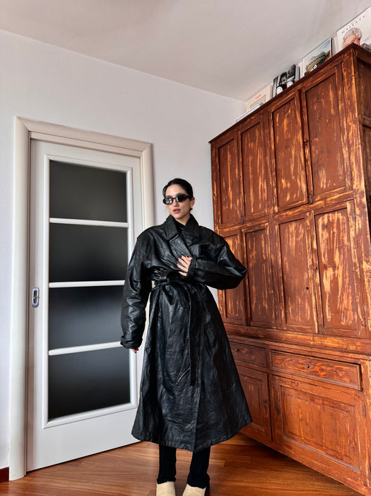 Overissimo patchwork leather coat