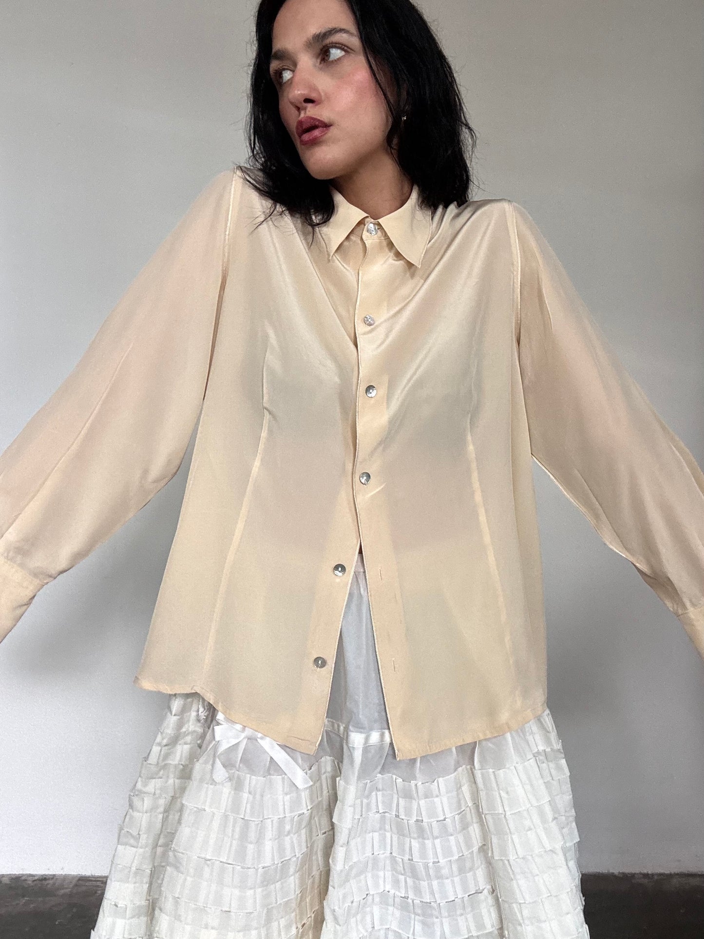 Creamy silk shirt
