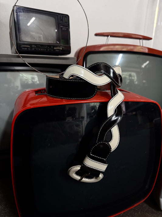 Furla black & white belt