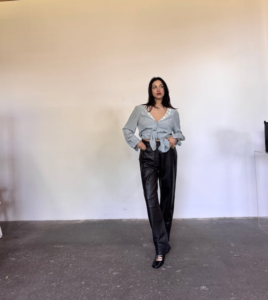 Black leather pants