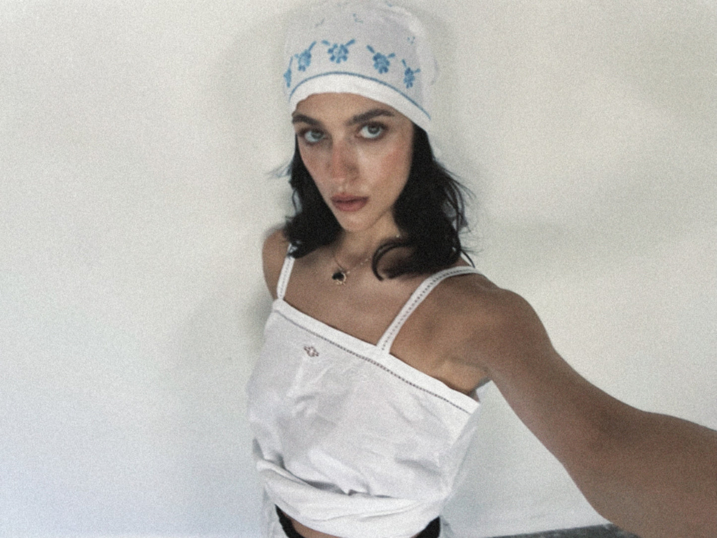 Cotton embroidered scarf