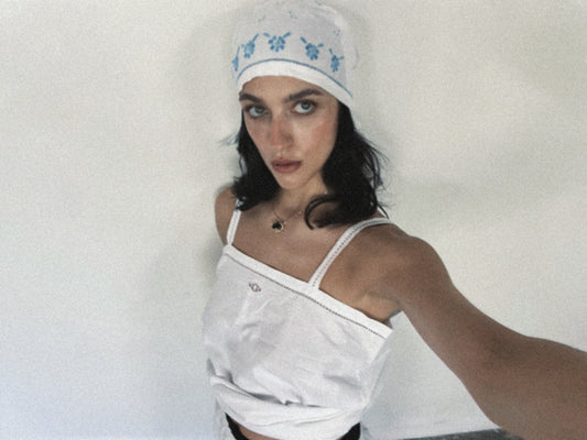 Cotton embroidered scarf