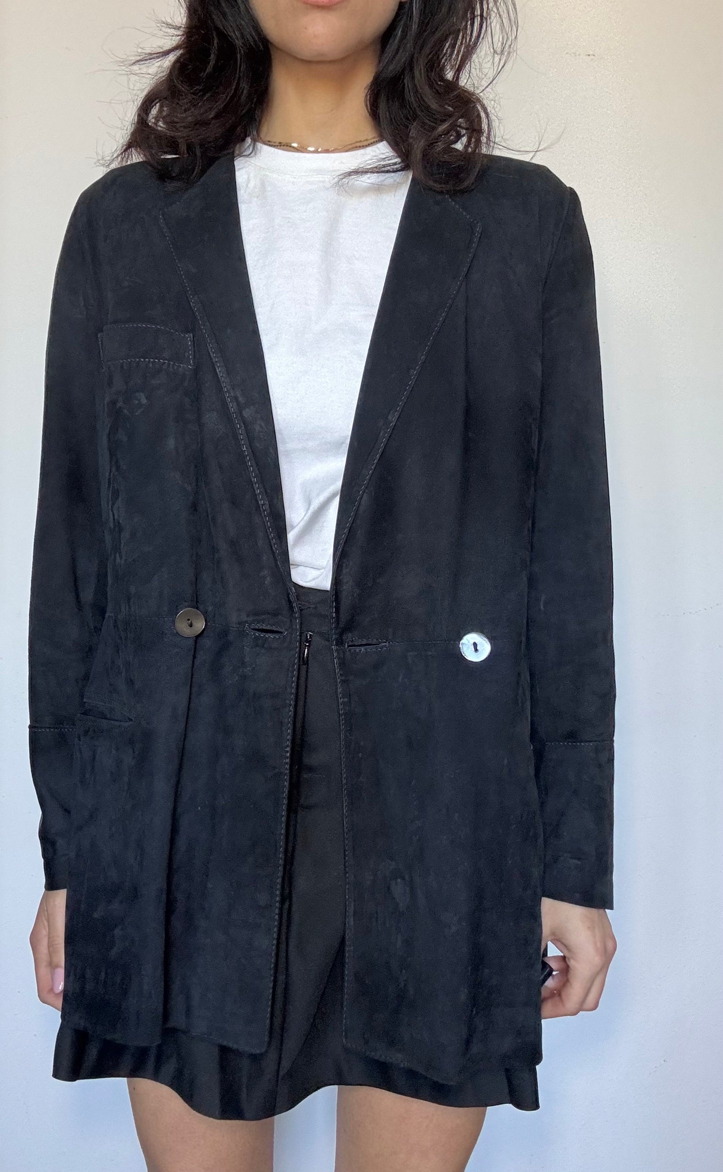 Deep blue suede blazer