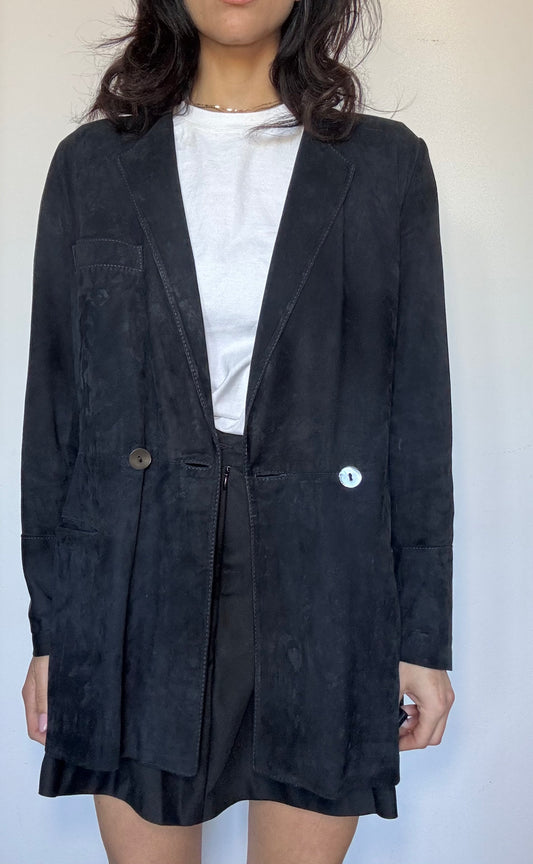 Deep blue suede blazer