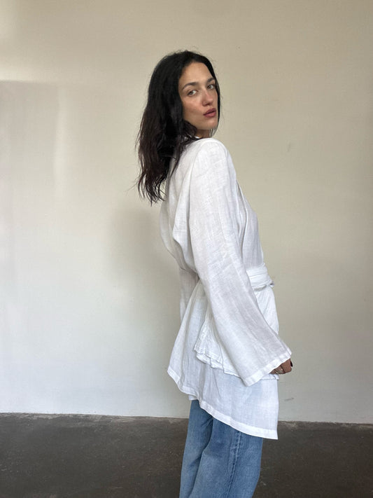 White linen blazer