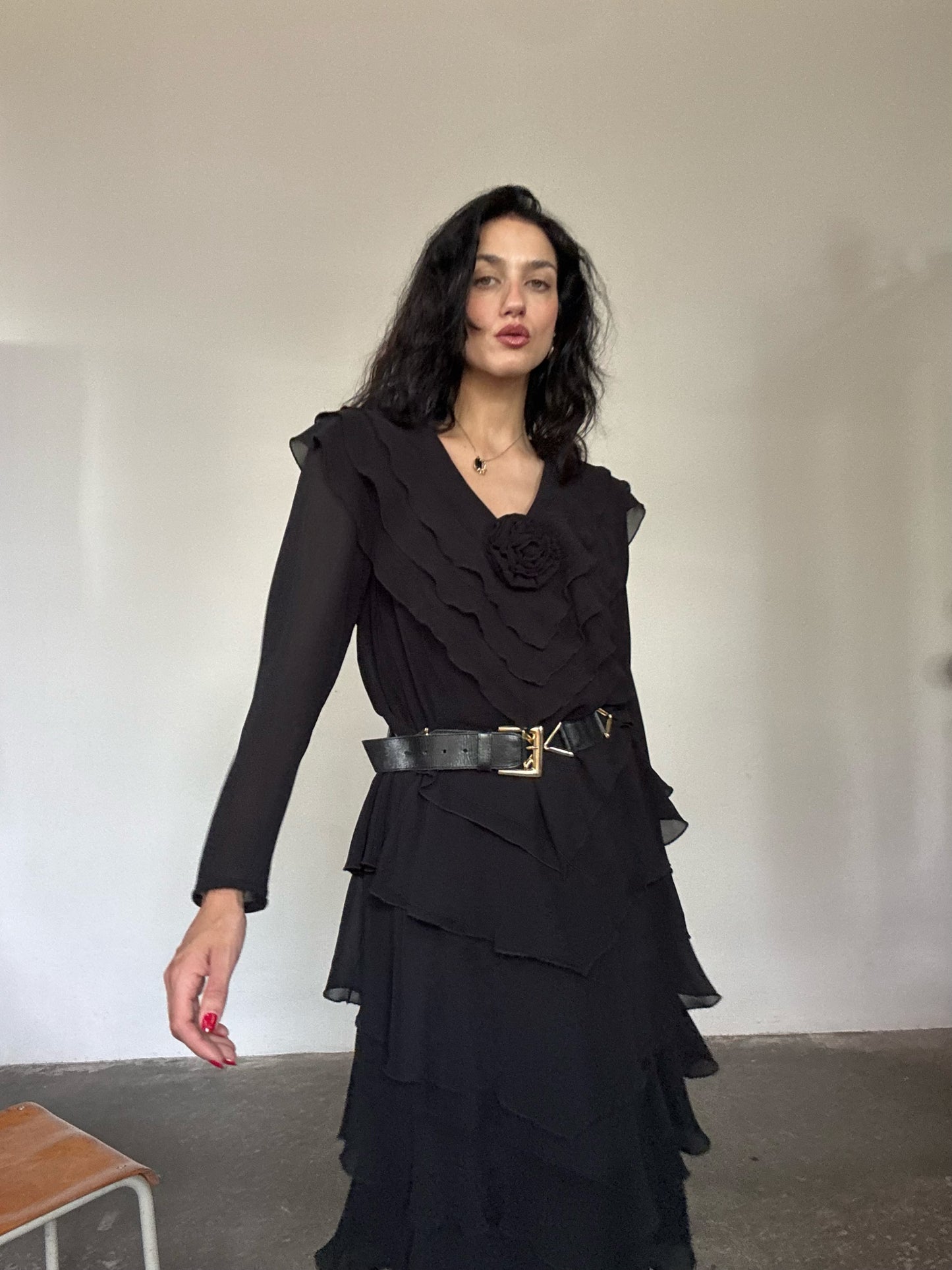 Roses black dress