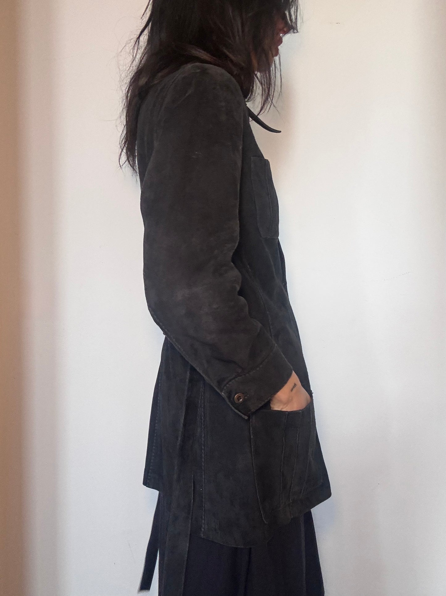 Blue suede shirt/jacket