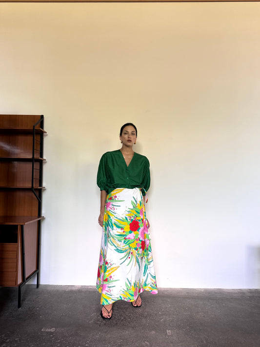 Cotton floral wraparound