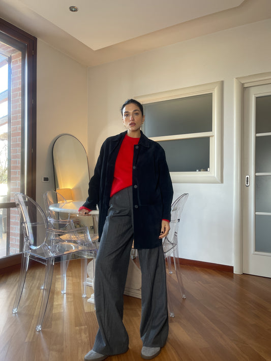 Deep blue suede jacket