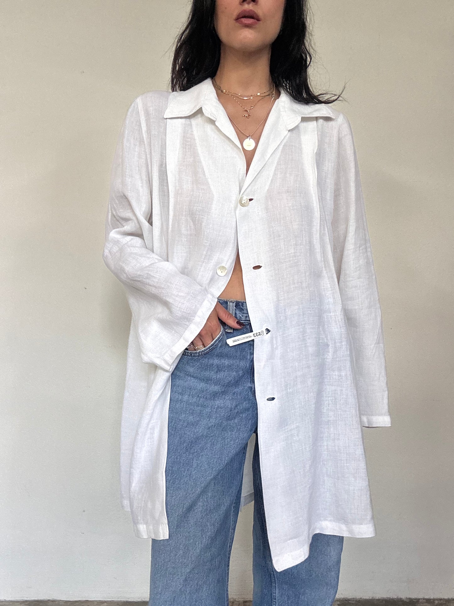 White linen blazer