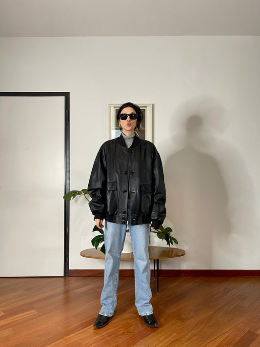 Overissimo leather bomber