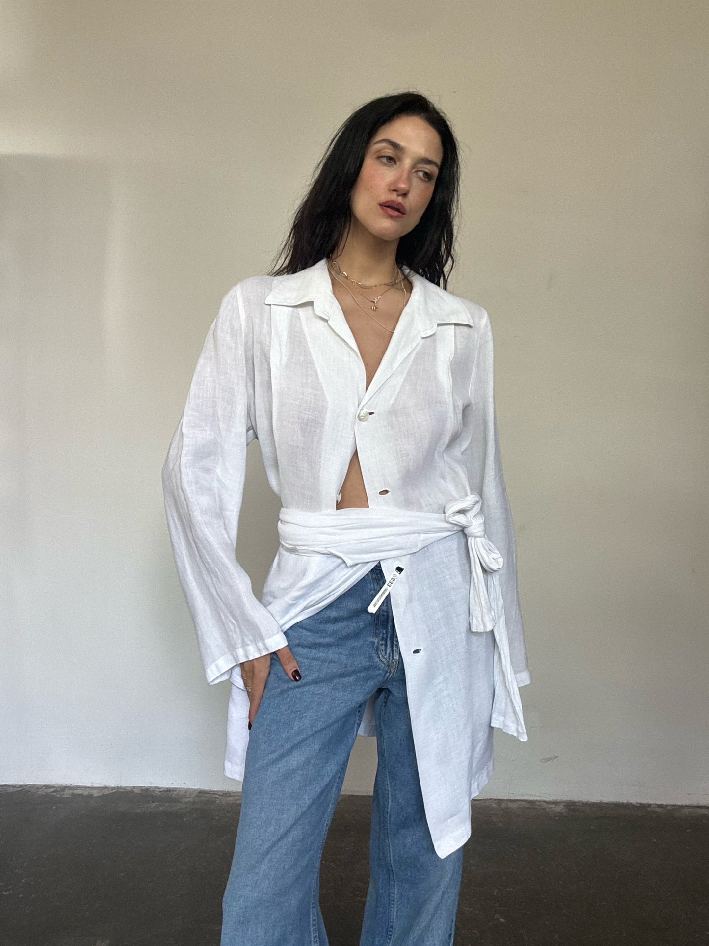 White linen blazer