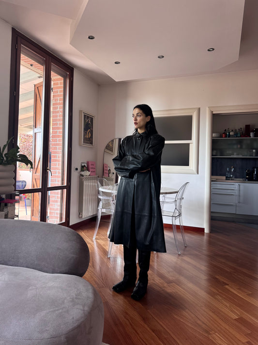 The long leather coat