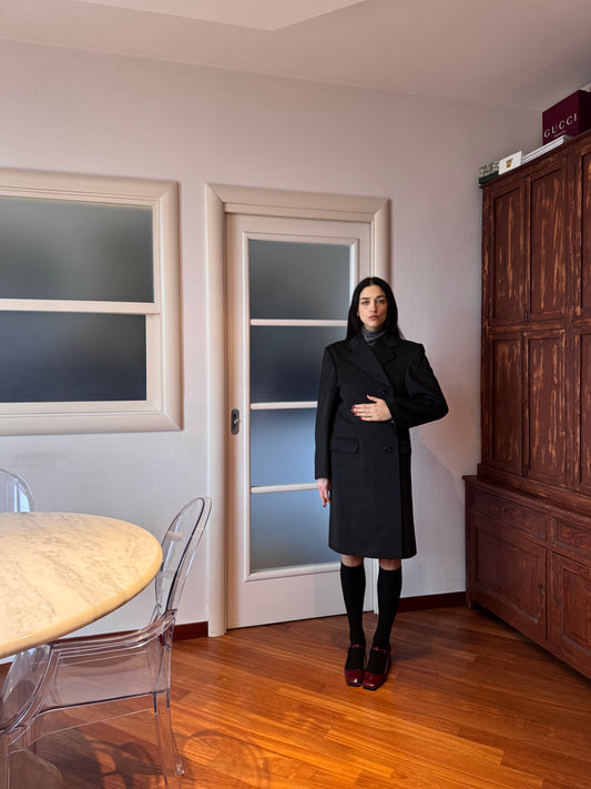 Lebole wool dark grey coat