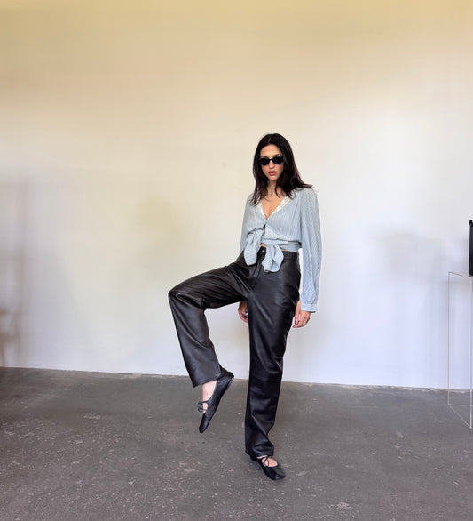 Black leather pants