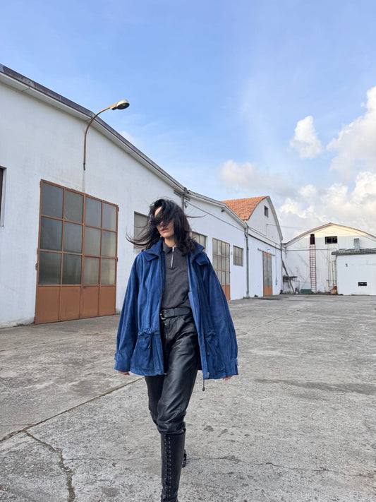 Blue suede jacket