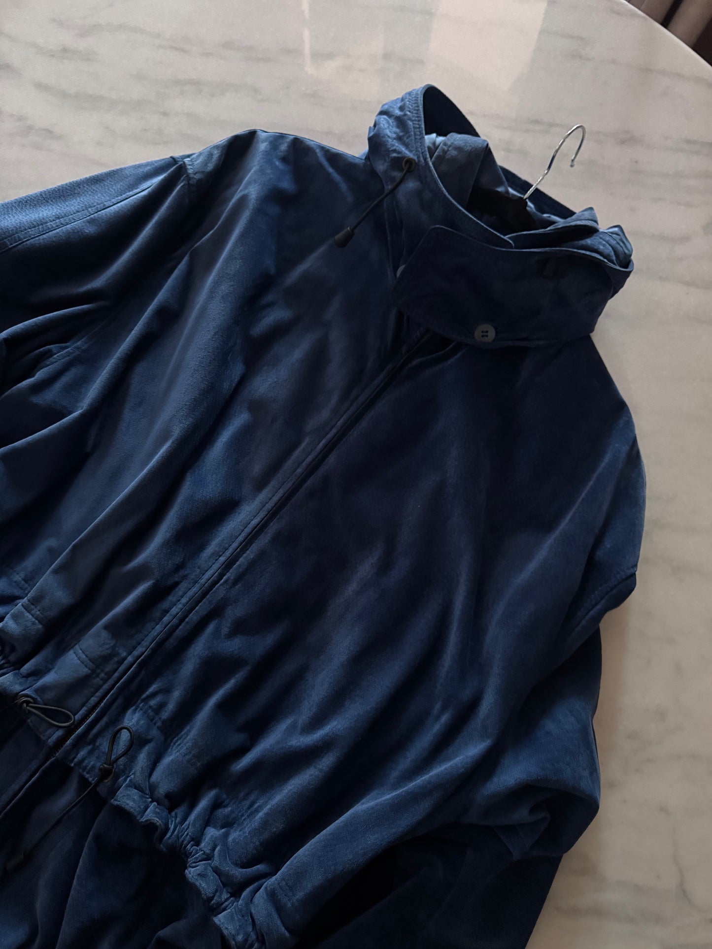 Blue suede jacket
