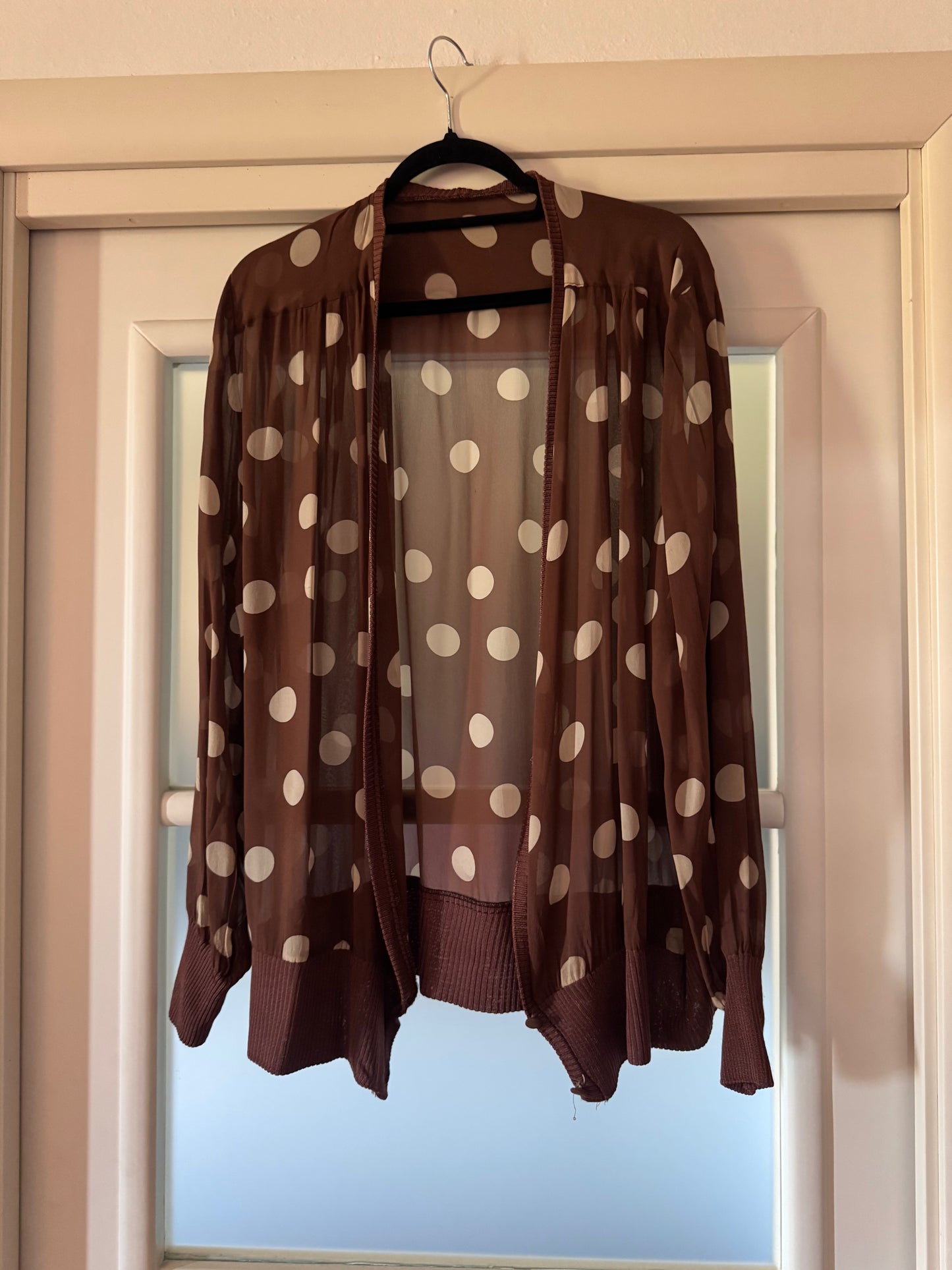 Polka dots silk blouse