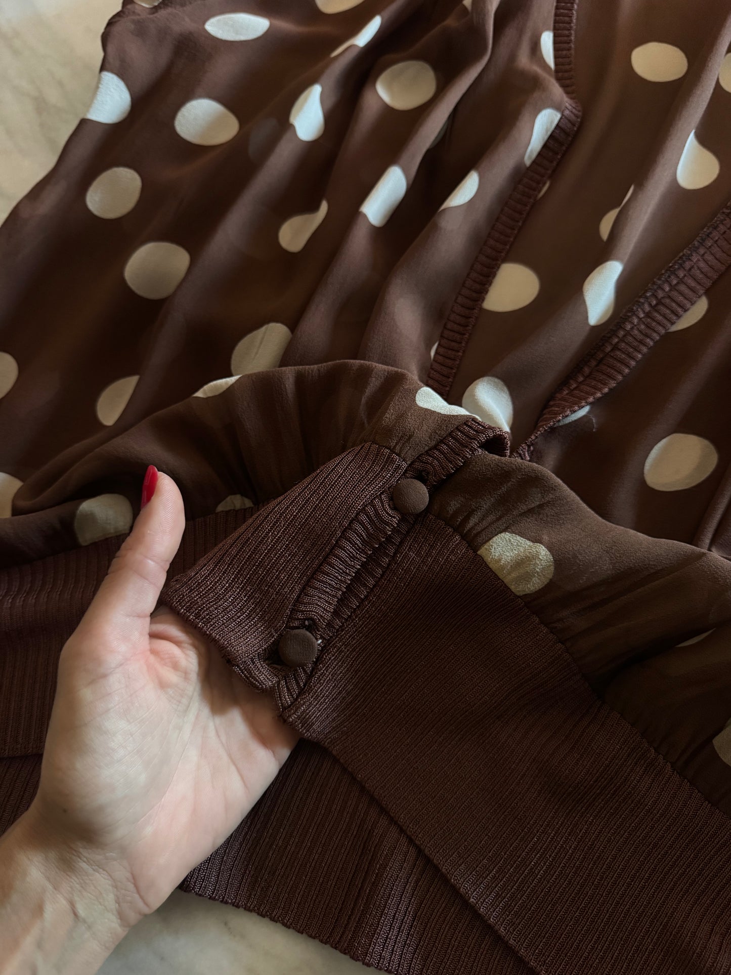 Polka dots silk blouse