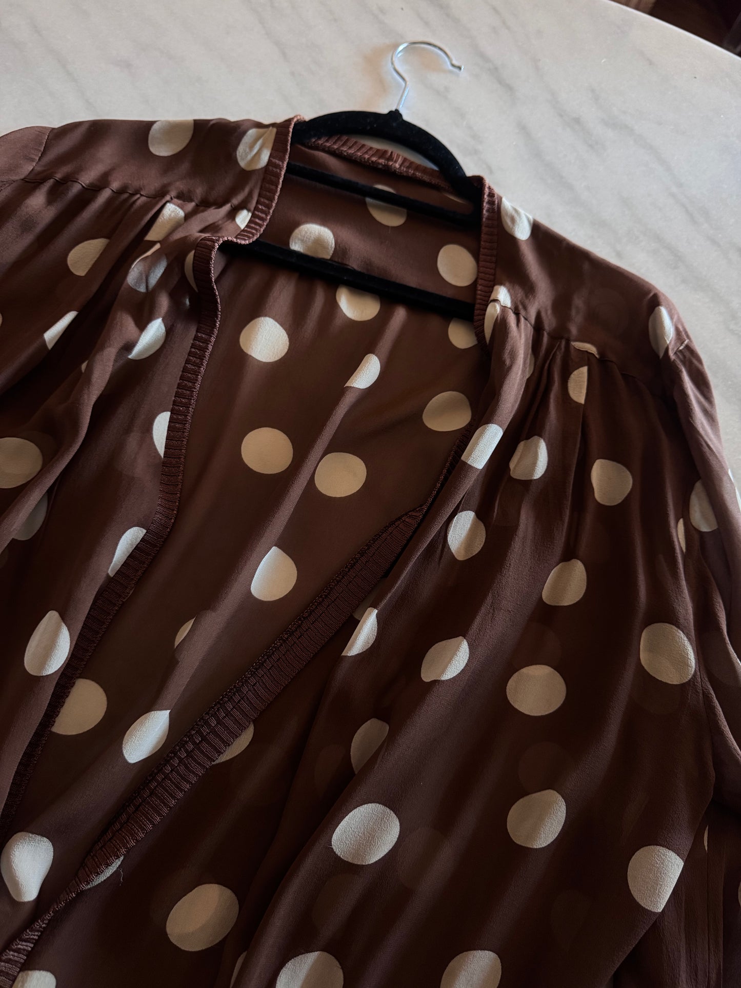 Polka dots silk blouse